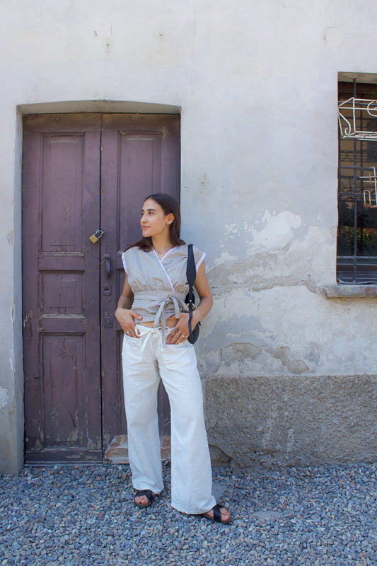 SAMBUCO - Pantaloni 100% Lino